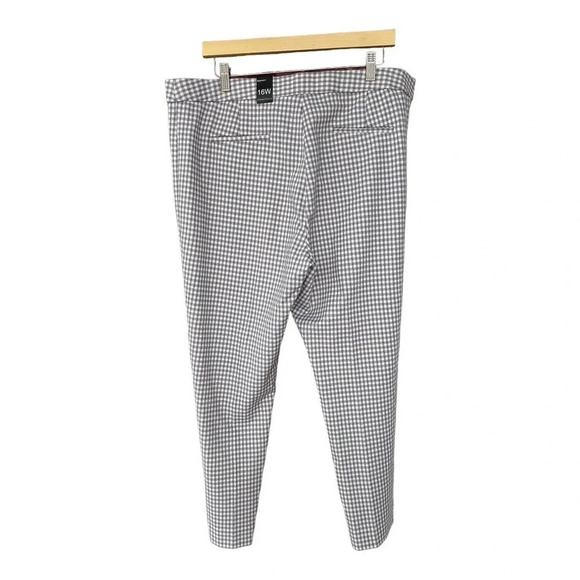 NWT Amanda + Chelsea Comfort Waist Tan White Gingham Ponte Dress Pants Size 16W - Picture 4 of 6